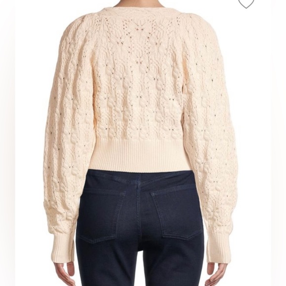 Free People-Olive You Butterfly-Knit Faux Wrap Cardigan-Macadamia-XS. NWT. - Picture 2 of 9